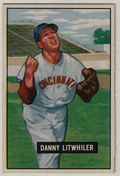 1951 Bowman  -  Danny Litwhiler -  Cincinnati Reds #179    EX-NRMT