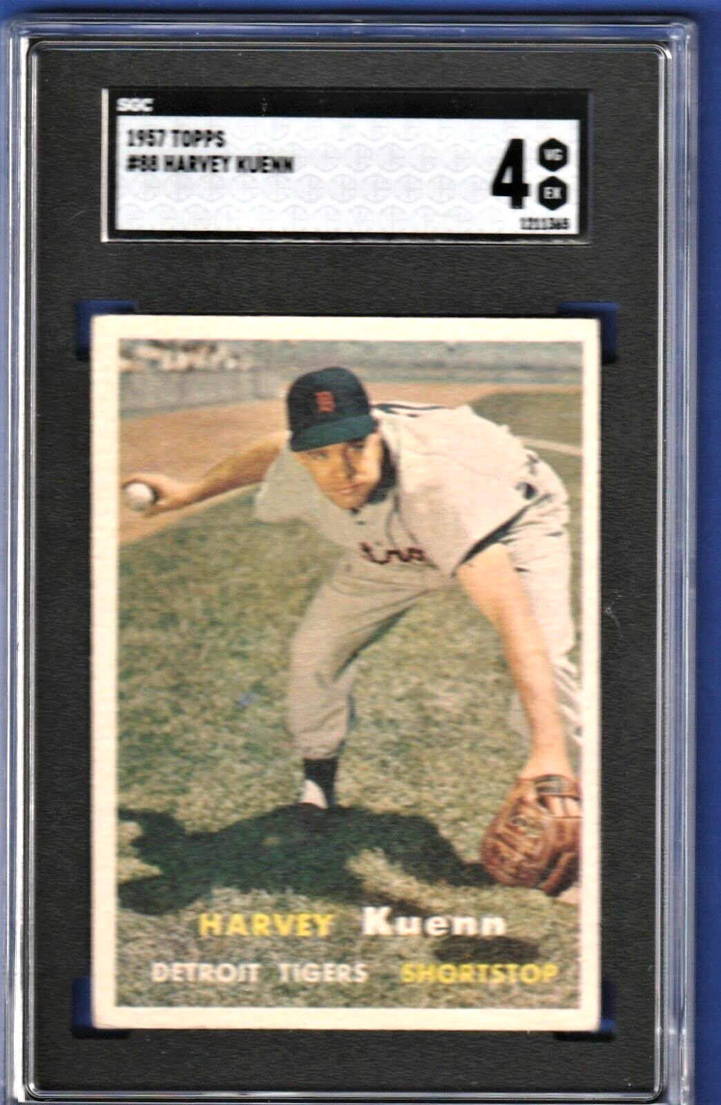1957 Topps  # 88    -   Harvey Kuenn    -    Detroit Tigers   -   SGC  4 VG-EX
