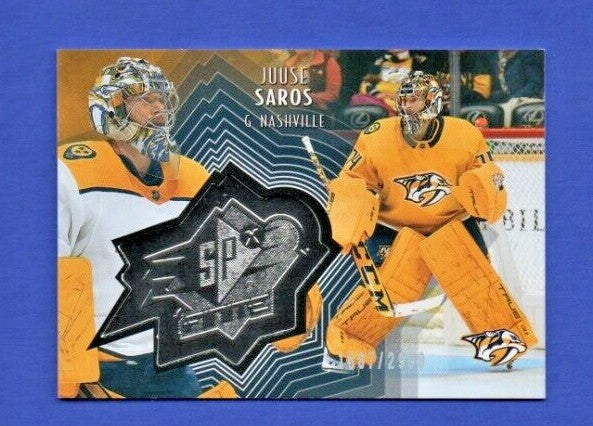 Juuse Saros   2021-22 UD Ext. SPxFinite Radiance Silver #SF-27  1687/2999