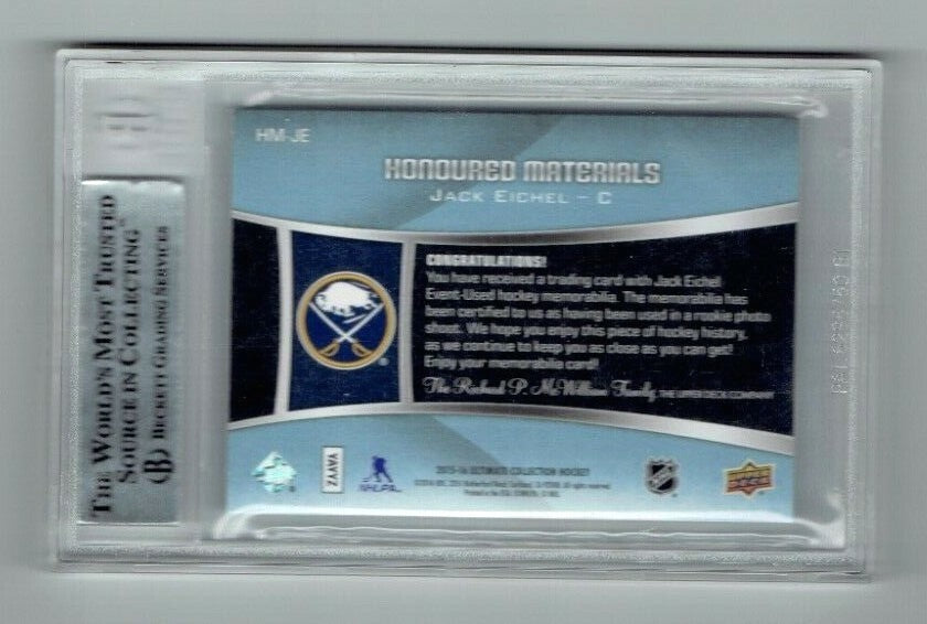 2015-16 ULTIMATE COLLECTION JACK EICHEL Rookie Honoured Materials #HM-JE 81/99