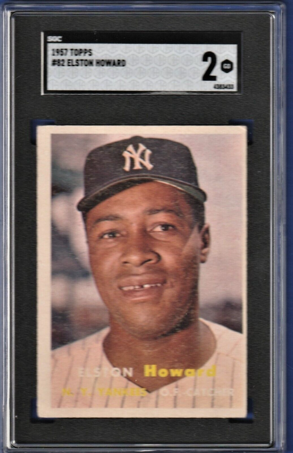1957 Topps Baseball Card # 82  -   Elston Howard   -   New York Yankees