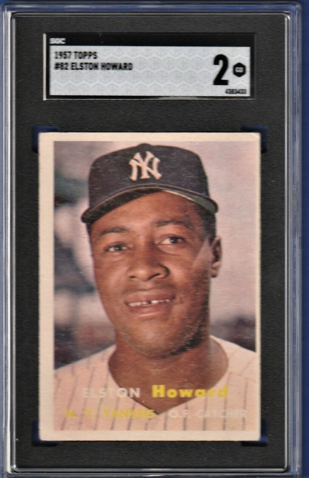 1957 Topps Baseball Card # 82  -   Elston Howard   -   New York Yankees
