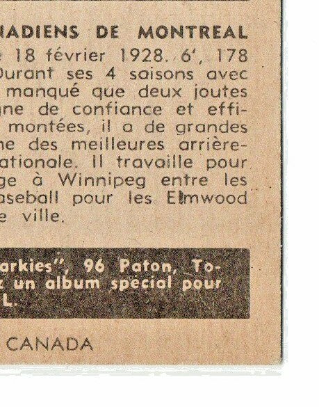 TOM JOHNSON 1954-55 PARKHURST  # 10 NRMT-MINT  - GRADEABLE - Montreal Canadiens