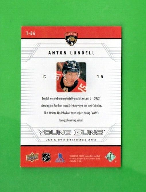 2021-22 Upper Deck Extended Series Anton lundell 2006-07 Retro Young Guns T-86