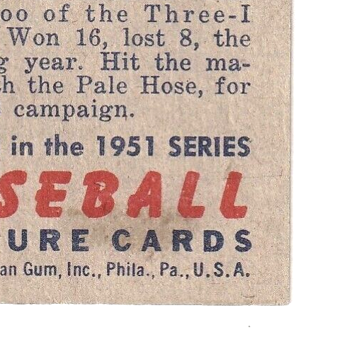 1951 Bowman  -  Howie Judson   -  Chicago White Sox #123   EX-NRMT