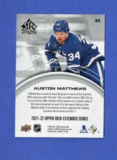 2021-22 Extended Series Triple Dimensions Reflections #35 Auston Matthews  Leafs