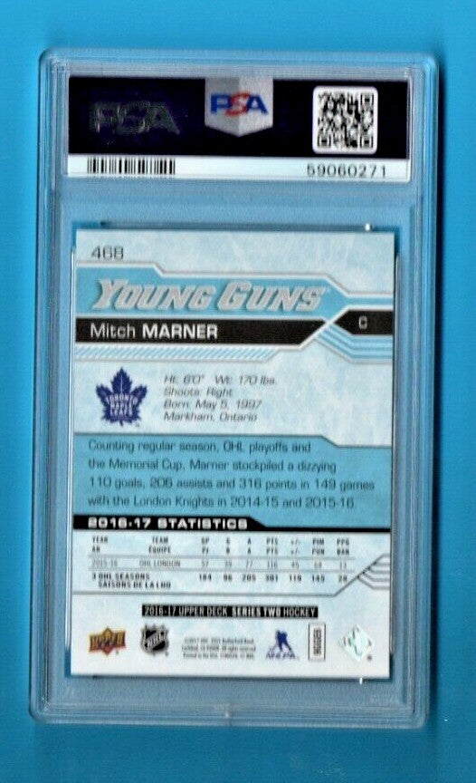 2016-17 Mitch Marner Upper Deck Series 2 Young Guns Rookie RC 1 Leafs #468 PSA 9