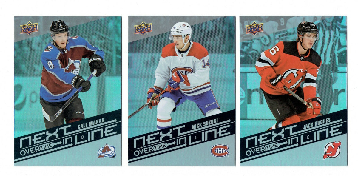 2019-20 Upper Deck Overtime Next in Line Set #1-20 Kakko Hughes Makar Suzuki +++