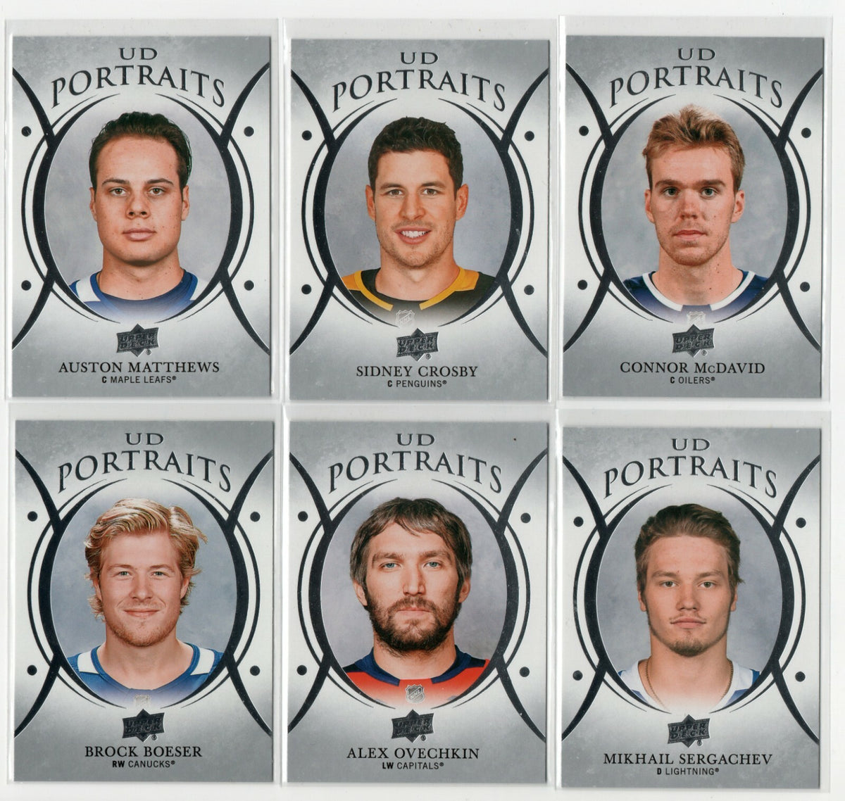 2018-19 Upper Deck Series 1 Portraits Complete Insert Set 1-50 Crosby McDavid ++