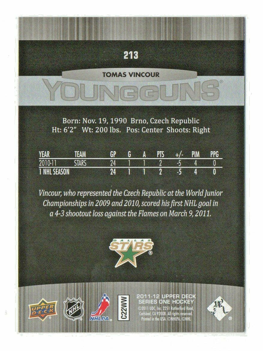 2011-12 Upper Deck Young Guns #213 -  Tomas Vincour - Dallas Stars RC