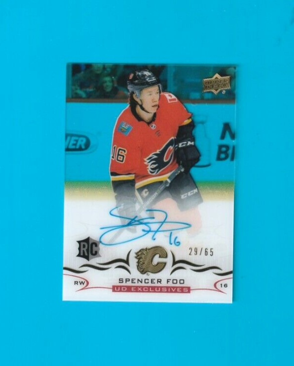 2018-19 Upper Deck UD Exclusives 29/65 Clearcut Rookie Auto - CCR-SF Spencer Foo