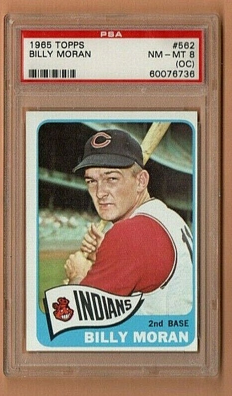 1965 Topps #562  -  Billy Moran  - *Cleveland Indians*  - PSA 8 NM-MT - OC