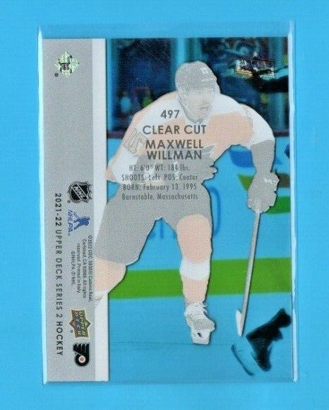 2021-22 Upper Deck Series 2   #497 Maxwell Willman Clear Cut Young Guns - Flyers