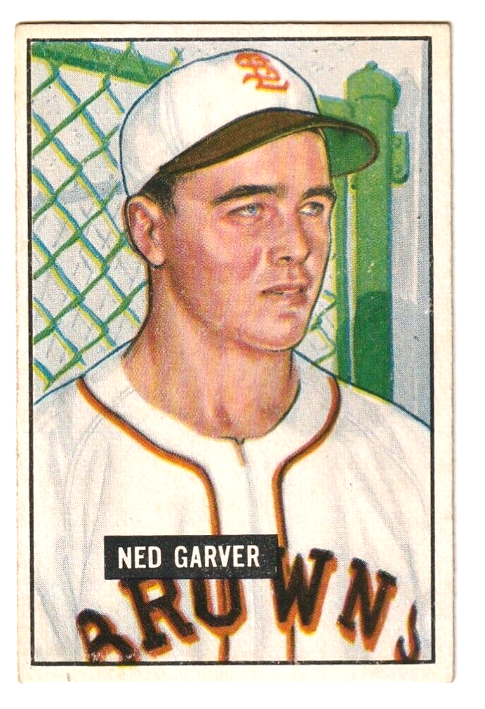 1951 Bowman  -  Ned Garver   -  St. Louis Browns #172   VG-EX