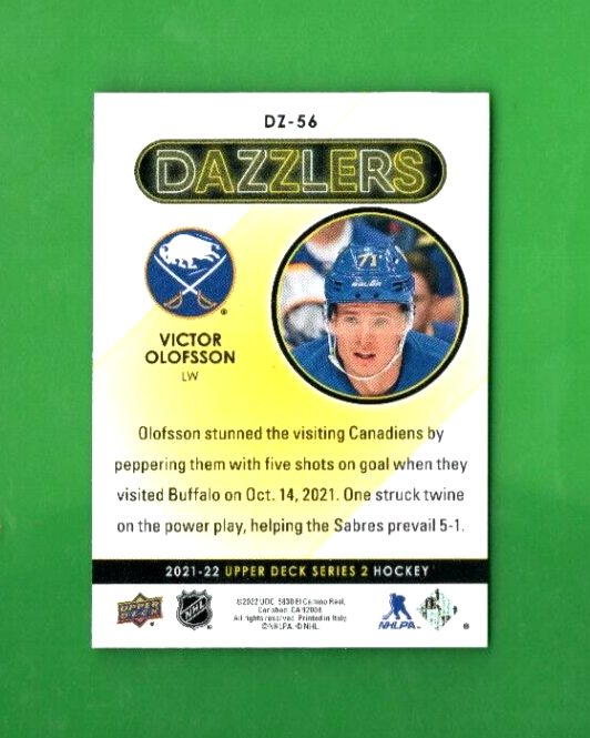 2021-22  Upper Deck Series 2 Pink Dazzlers SP DZ-56 VICTOR OLOFSSON   -  Buffalo