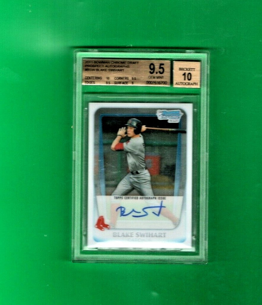 2011 Bowman Chrome Draft Prospect Autographs Blake Swihart GRADED BGS 9.5-10 