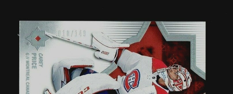 2018-19 UD ULTIMATE COLLECTION CAREY PRICE -  010/149 -  BASE CARD #50 CANADIENS
