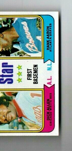 Hank Aaron Atlanta Braves Dick Allen 1974 Topps All Star Baseball  # 322 EX-EX+