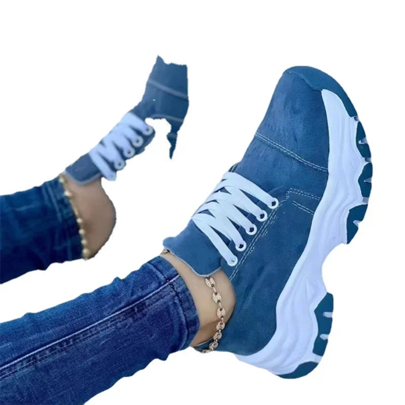 Women Sneakers Fashion Platform Lace Up Casual Sports Shoes Comfortable Running Ladies Vulcanized Shoes Female Footwear