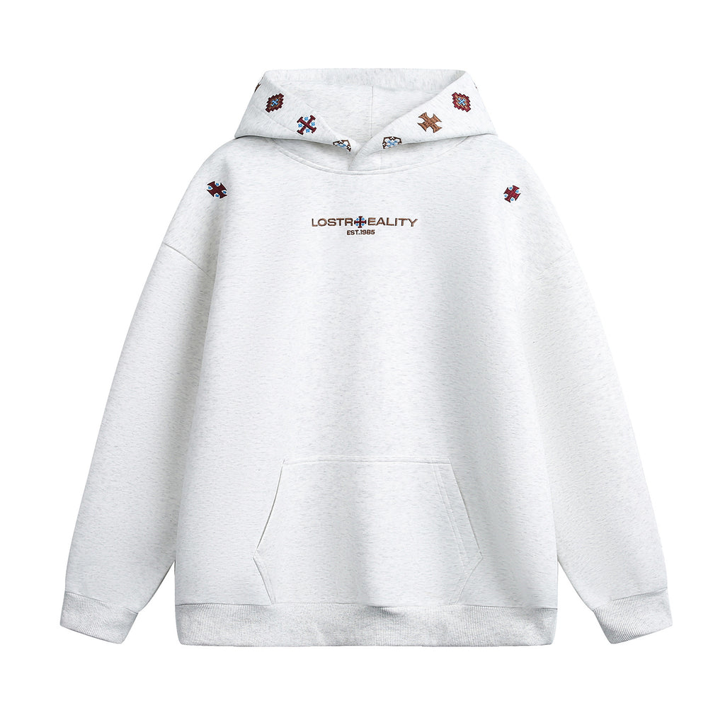 Embroidered hooded sweatshirt for men's sports hoodie