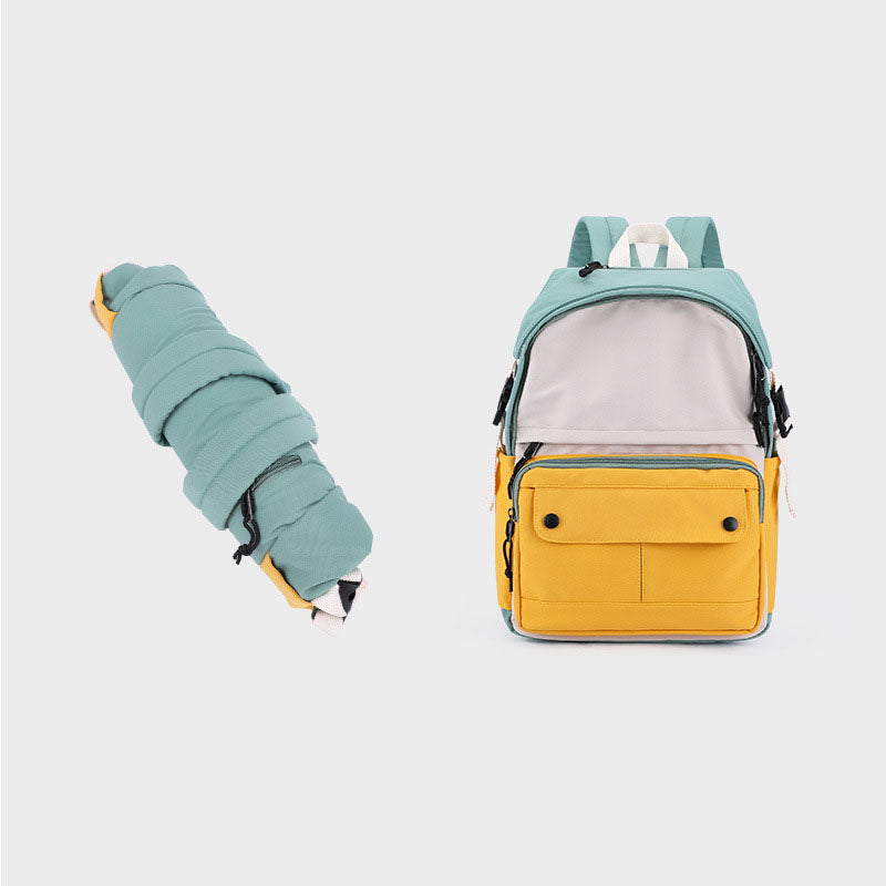 New ins style backpack canvas high school student schoolbag small fresh contrast color junior high school student backpack