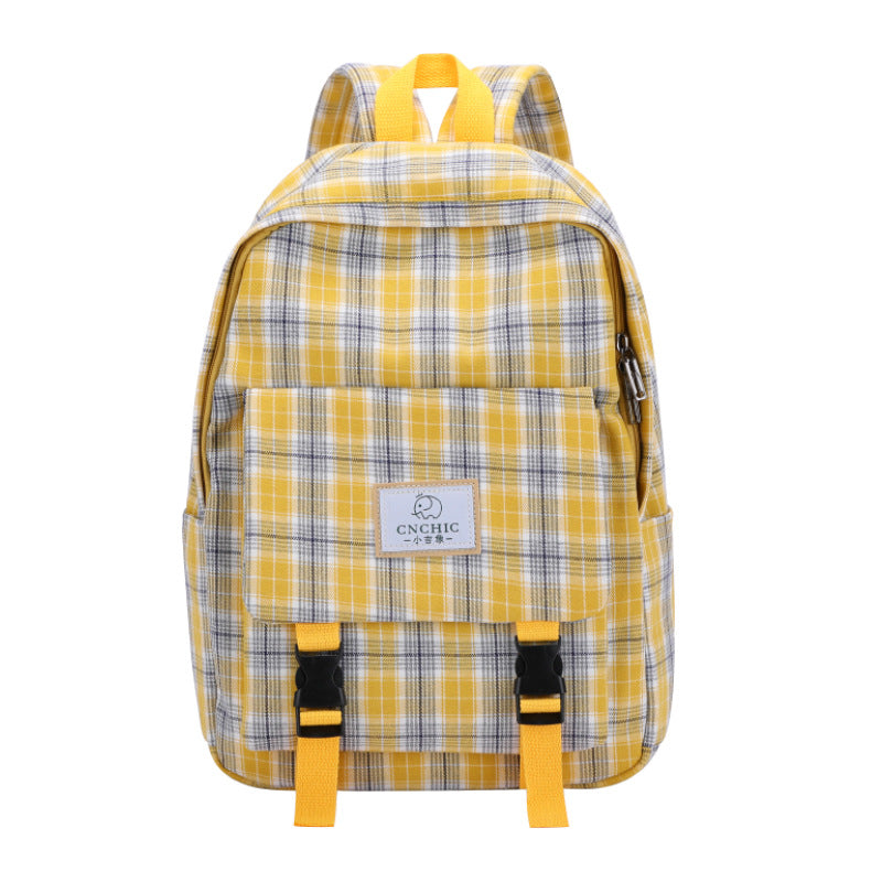 Plaid schoolbag casual girl Harajuku literary style campus backpack high school junior high school student backpack