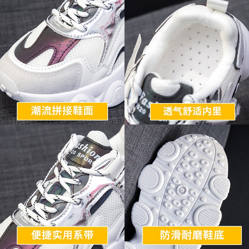 Women's shoes new breathable Korean sports shoes thick-soled student running women's shoes