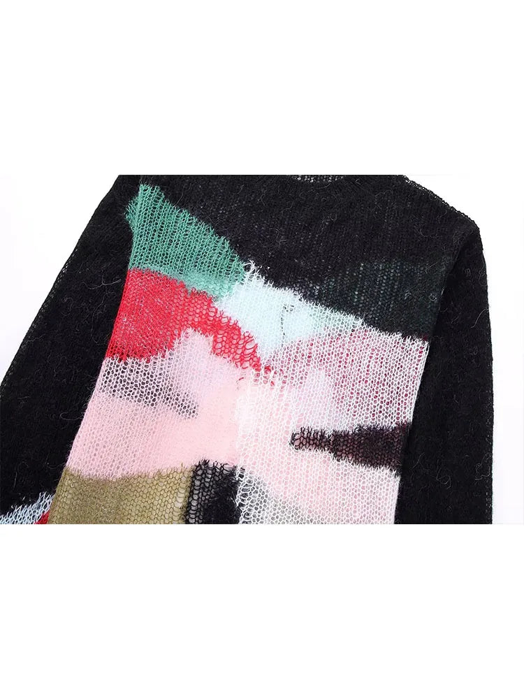 Fashion Thin Chic Sweater Women Vintage Long Sleeve Sweater Loose Pullover Solid Sweater Female Sweaters Top