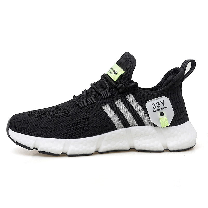 Flyknit breathable running shoes with lightweight mesh surface for men's casual shoes