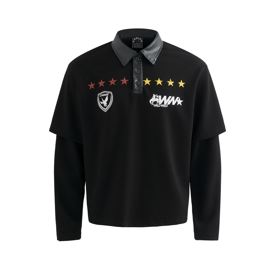 Sports motorcycle hoodie with collar polo shirt