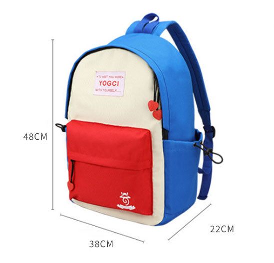 New junior high school students all match color matching schoolbag youth literary leisure backpack