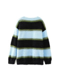 Striped Knitted Cardigan Woman Cropped Autumn Button Sweaters For Women Long Sleeve Coats