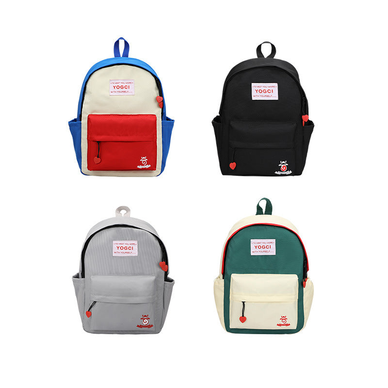 New junior high school students all match color matching schoolbag youth literary leisure backpack