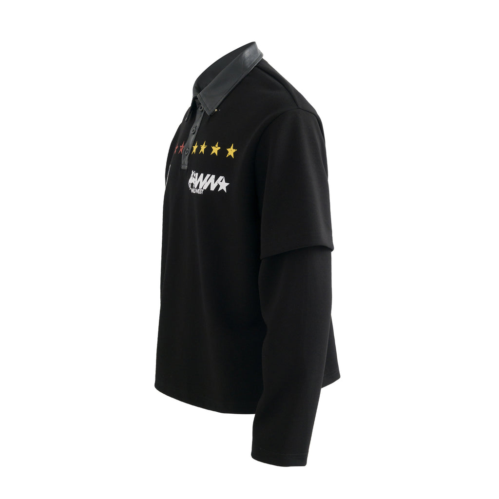 Sports motorcycle hoodie with collar polo shirt