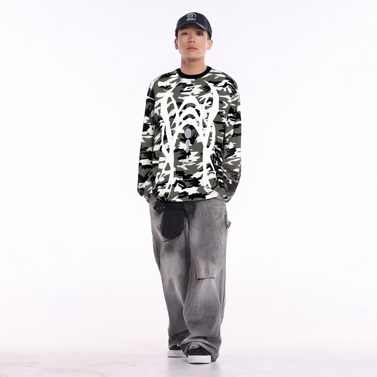 Camouflage T-shirt sports hoodie