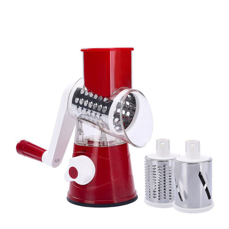 5-in-1 Cheese Grater: Gourmet, Rotary with Hand Crank, 10 Blades (3 Blades-C), for Cheese & Vegetable Slicing.