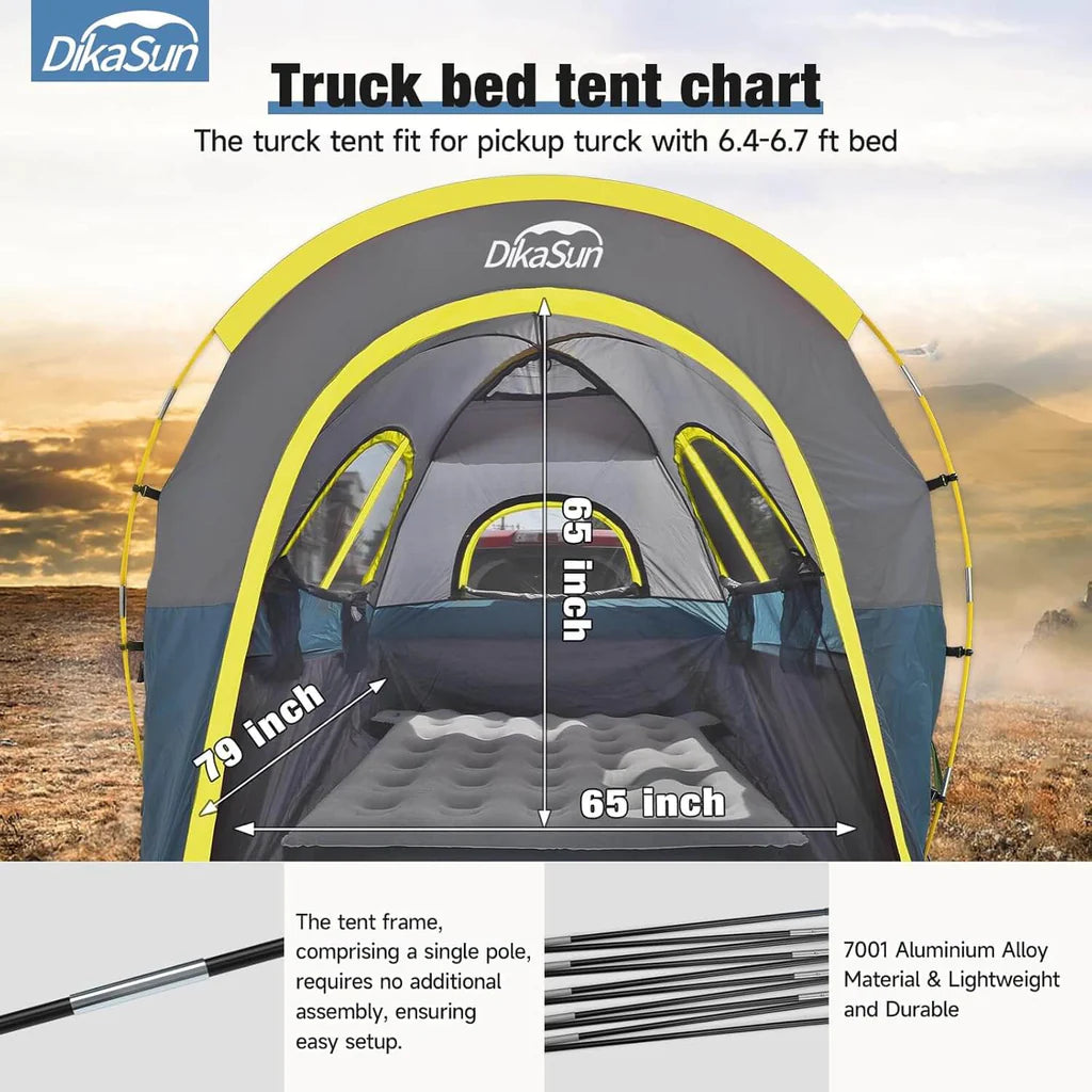 5.5-6.7ft Pickup Truck Bed Tent with Awining Navy