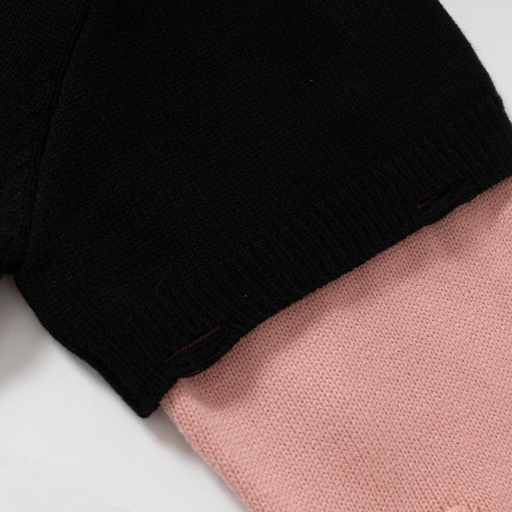 Retro fake two ripped sweaters made of old materials